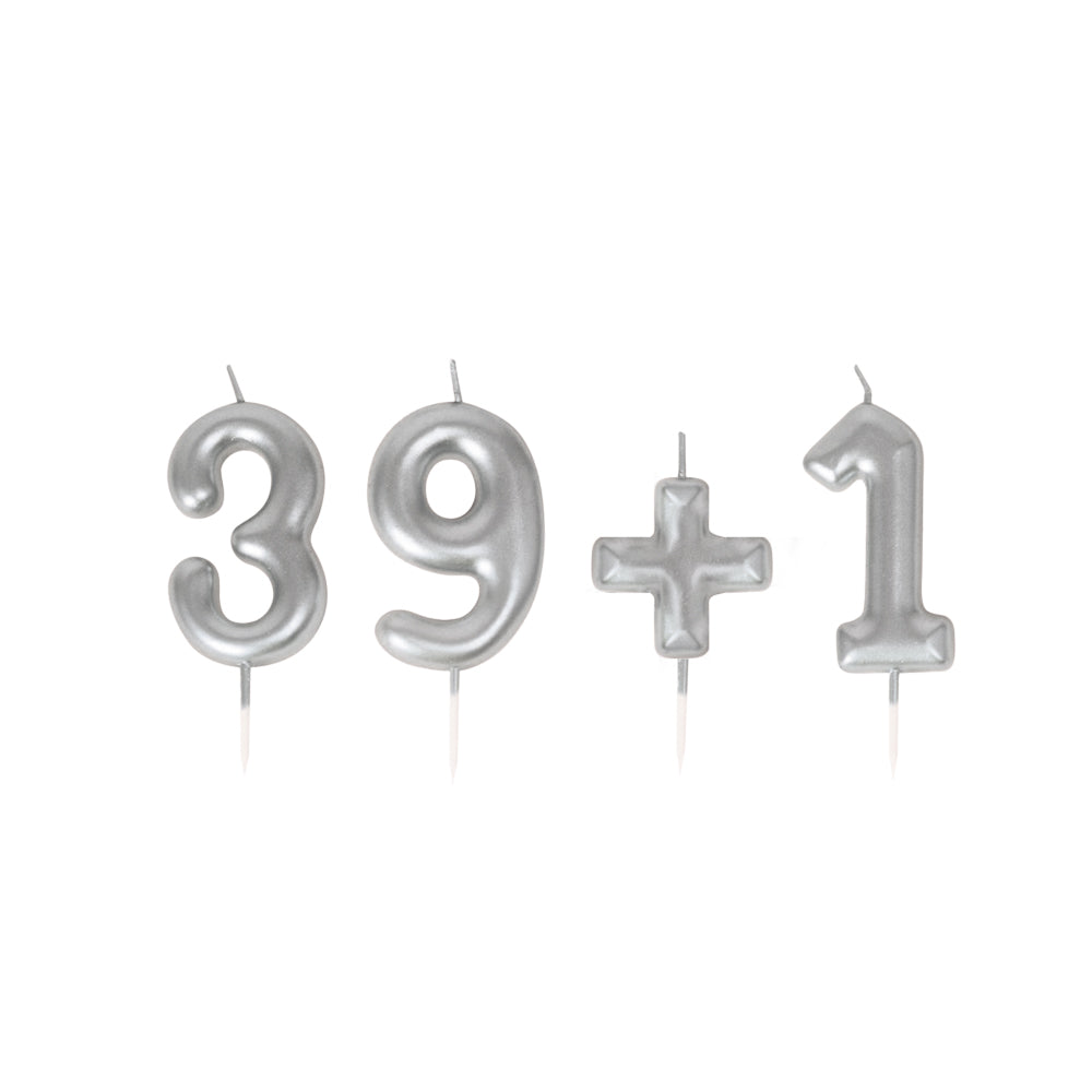 Set de bougies argentees 39+1 1