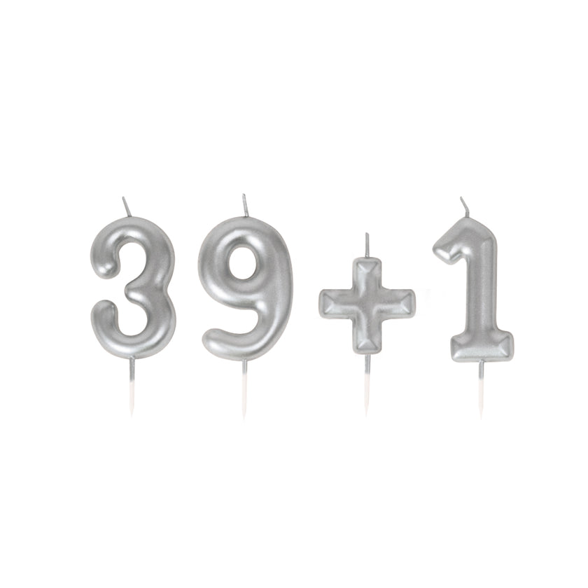 Set de bougies argentees 39+1 1