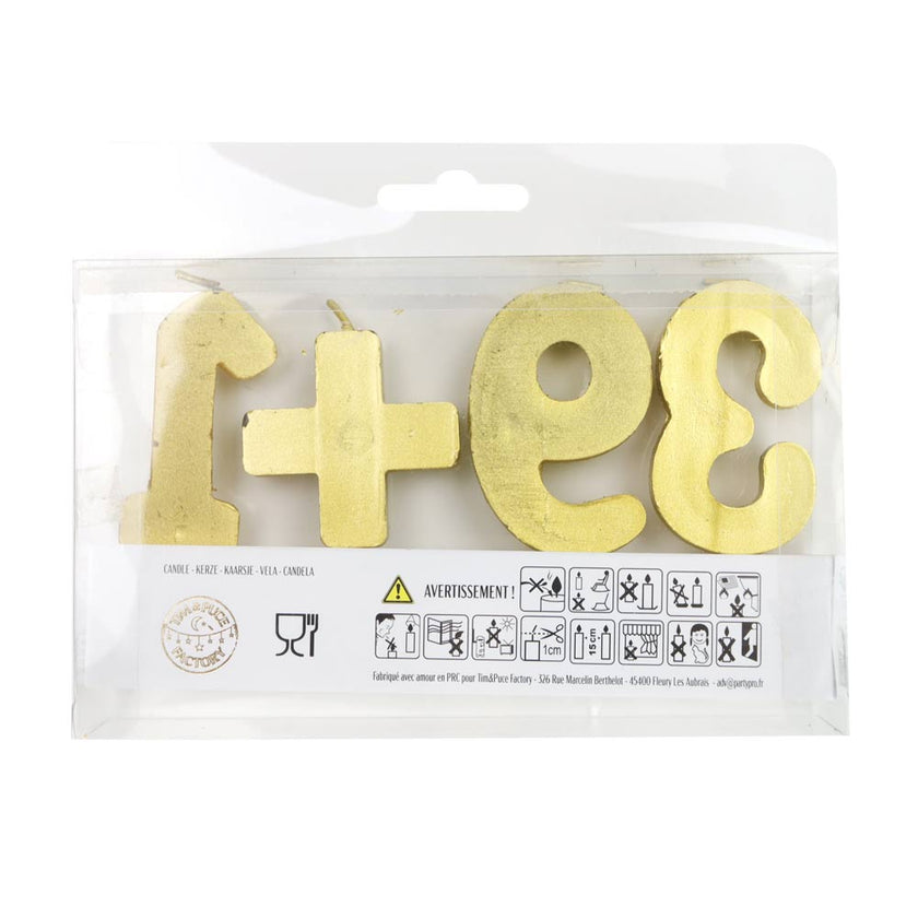 Set de bougies dorees 39+1 3