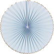 SET DE 3 EVENTAILS BLEU PASTEL ET OR