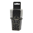 GOBELETS FESTONNES 200ML NOIRS ET OR X 8