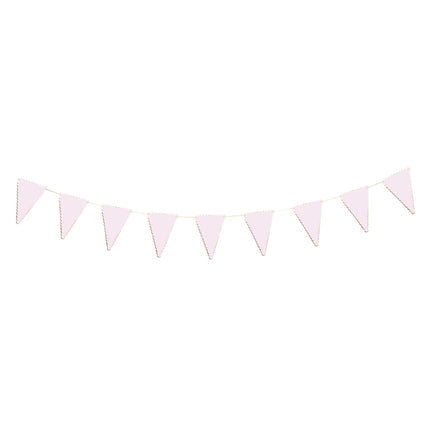 GUIRLANDE FANIONS FESTONNES ROSE PASTEL ET OR 3M