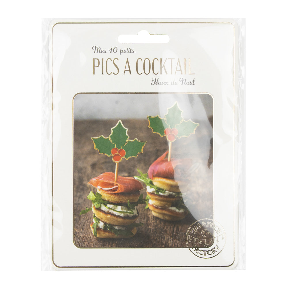 Pics a cocktail houx de noel  x 10pcs