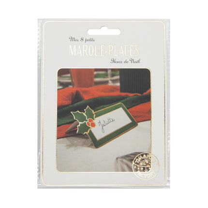 Marque places  houx de noel x 8pcs