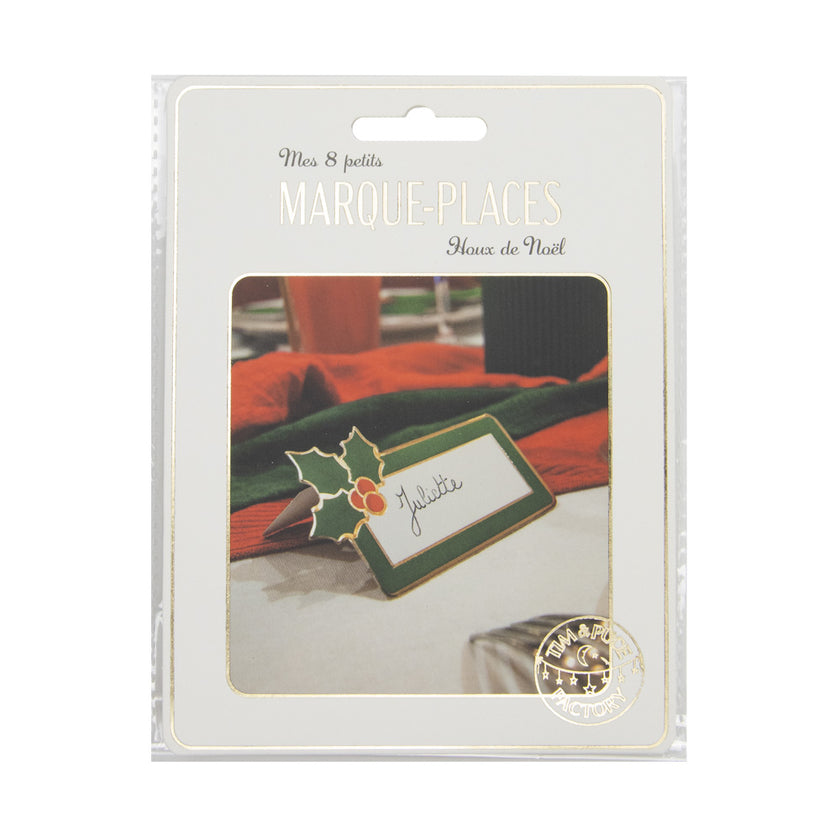 Marque places  houx de noel x 8pcs