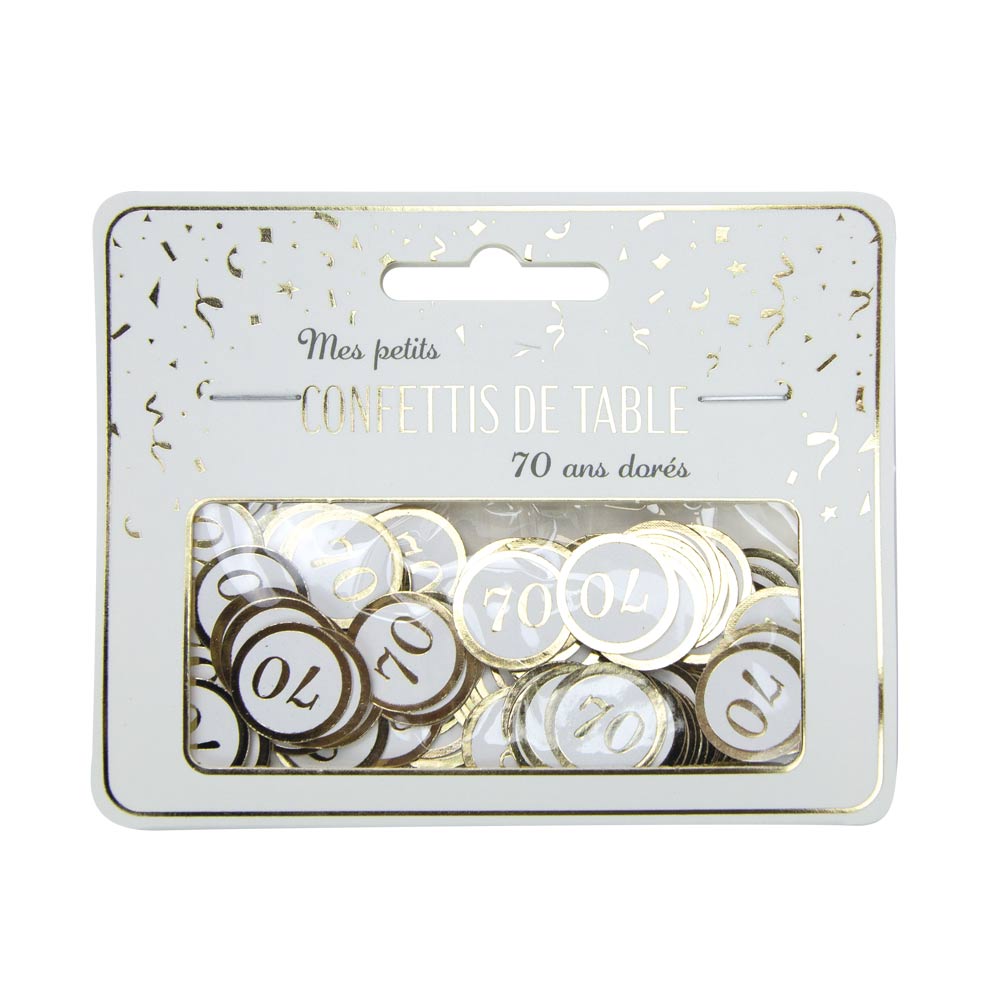Confettis de table 70 ans dores 5