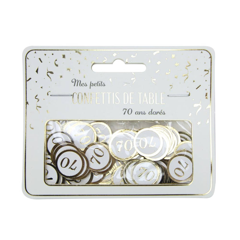 Confettis de table 70 ans dores 5
