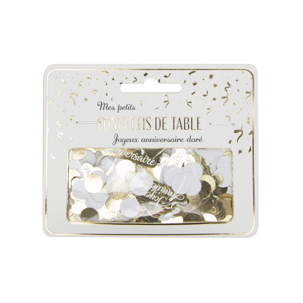 CONFETTIS DE TABLE JOYEUX ANNIVERSAIRE OR
