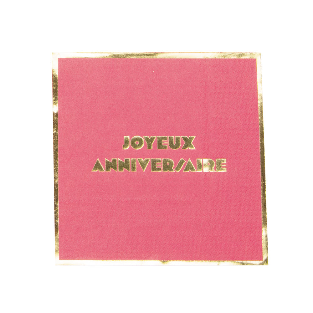 Serviettes multi joyeux anniversaire  x 16