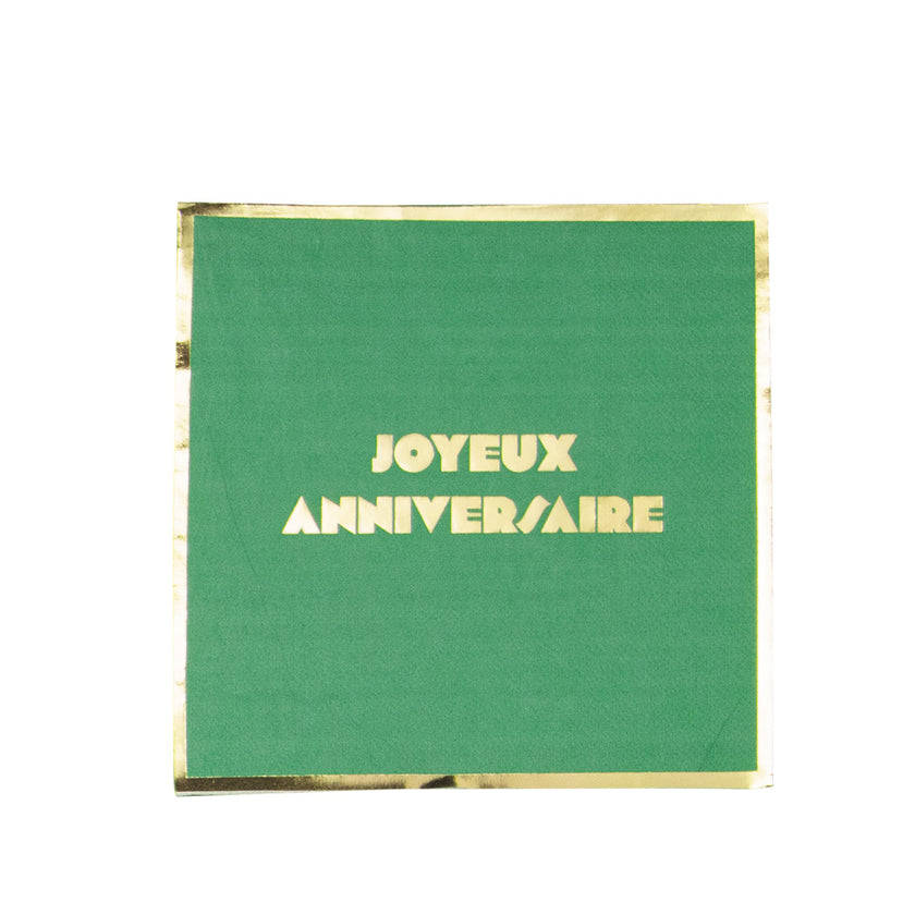 Serviettes multi joyeux anniversaire  x 16