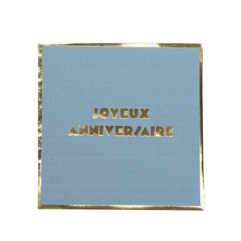 Serviettes multi joyeux anniversaire  x 16