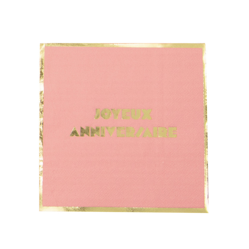 Serviettes multi joyeux anniversaire  x 16