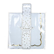 SERVIETTES FESTONNEES 33X33CM BLEU PASTEL ET OR X 16