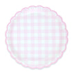 ASSIETTES FESTONNEES VICHY ROSE 23CM X 8