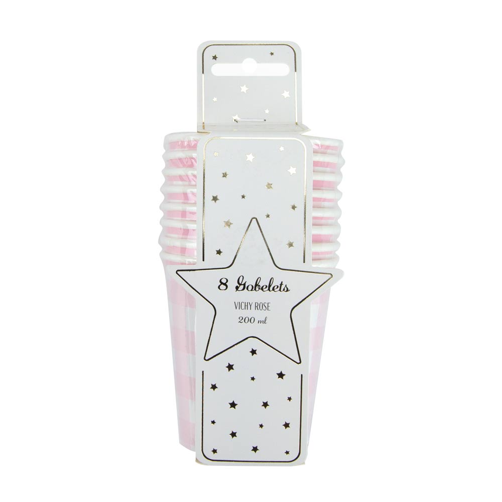 GOBELETS 200ML VICHY ROSE X 8