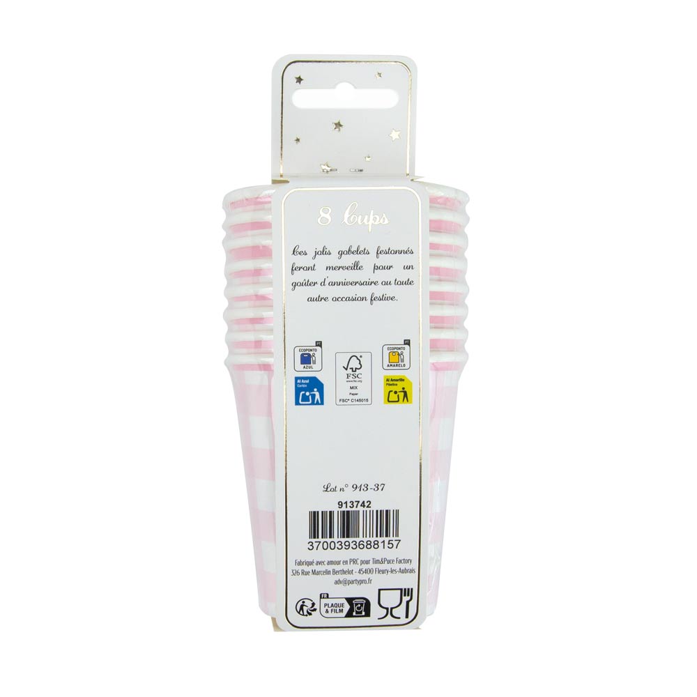 GOBELETS 200ML VICHY ROSE X 8
