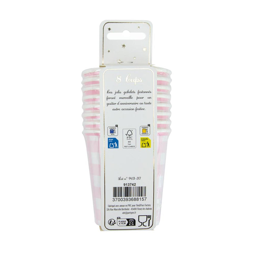 GOBELETS 200ML VICHY ROSE X 8