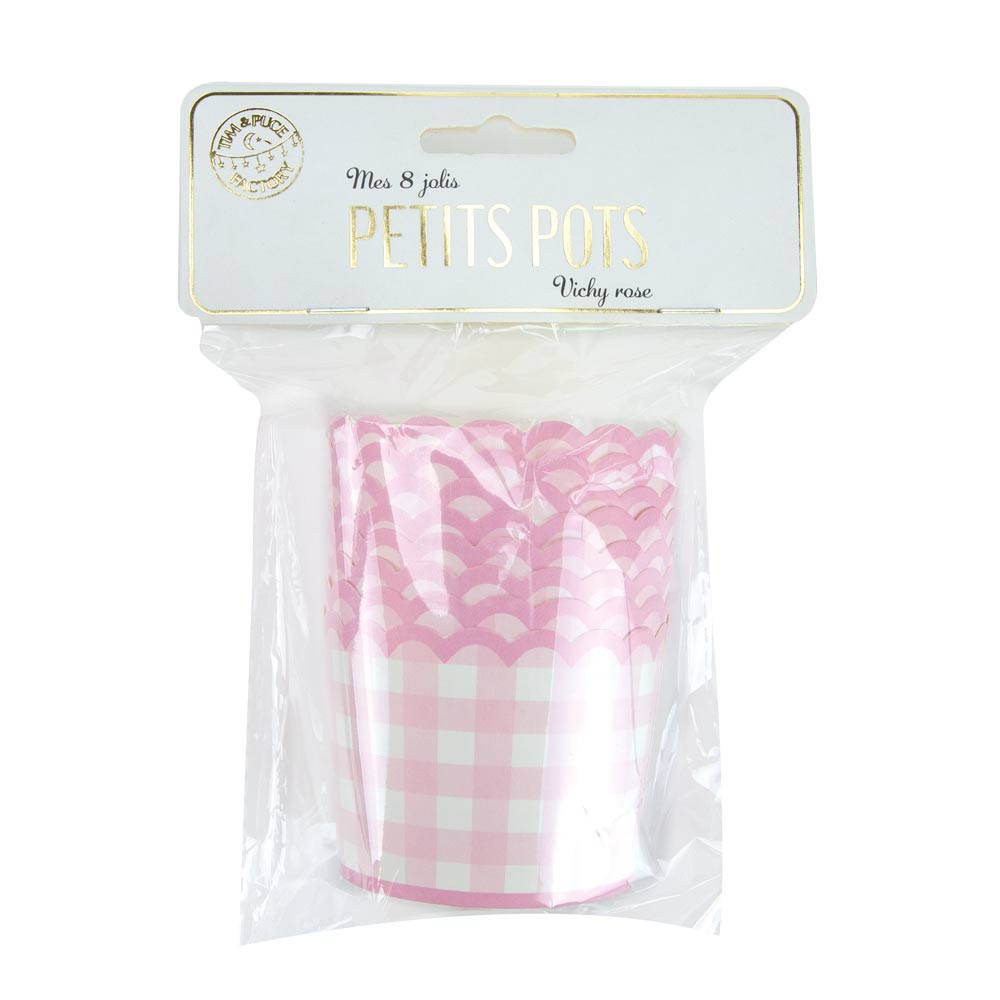 PETITS POTS VICHY ROSE X 8