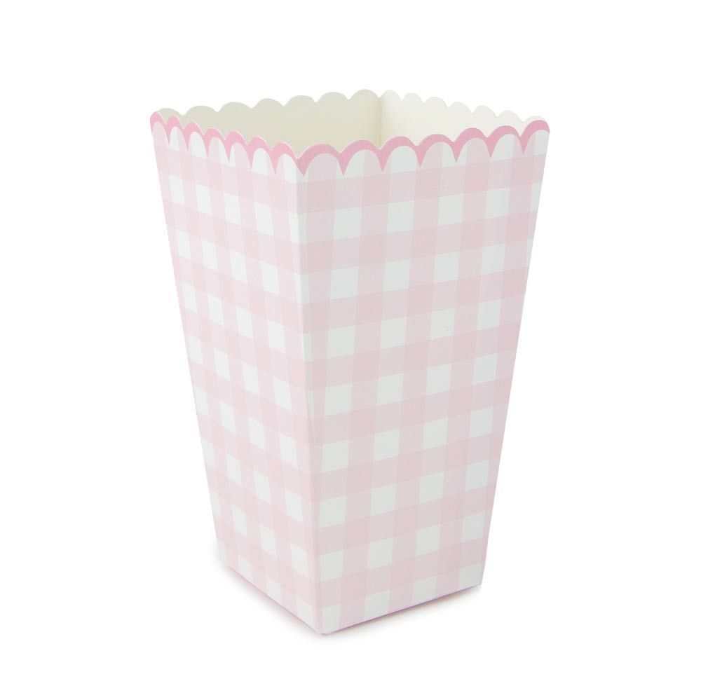 BOITES A POP-CORN VICHY ROSE X 8