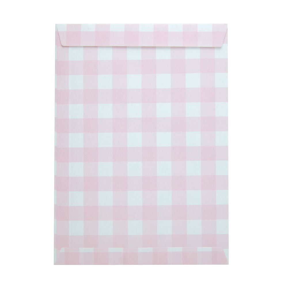 POCHETTES PAPIER VICHY ROSE X 8PCS