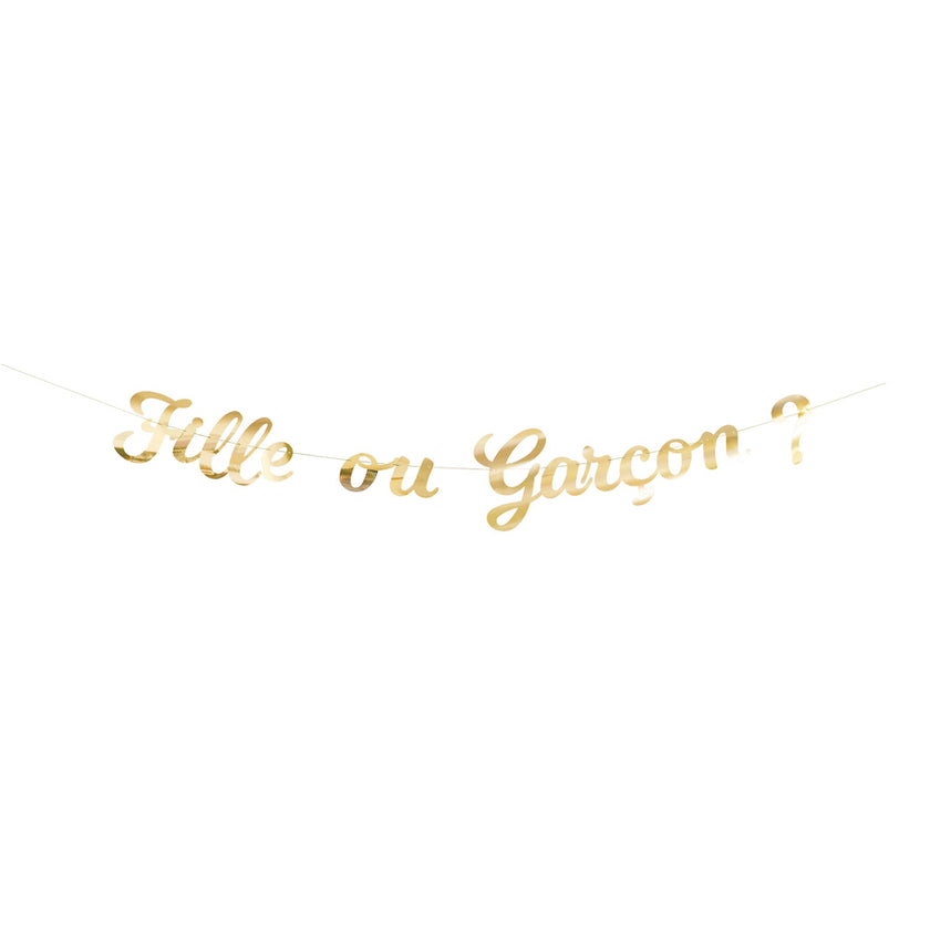 GUIRLANDE LETTRES FILLE OU GARCON GENDER REVEAL OR
