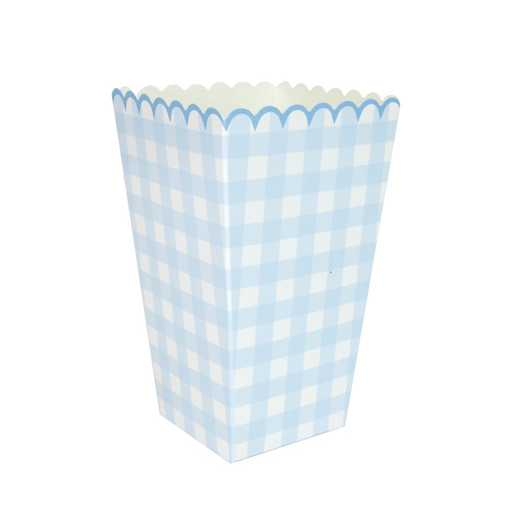 BOITES A POP-CORN VICHY BLEU X 8