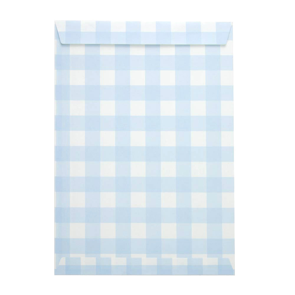 POCHETTES PAPIER VICHY BLEU X 8PCS
