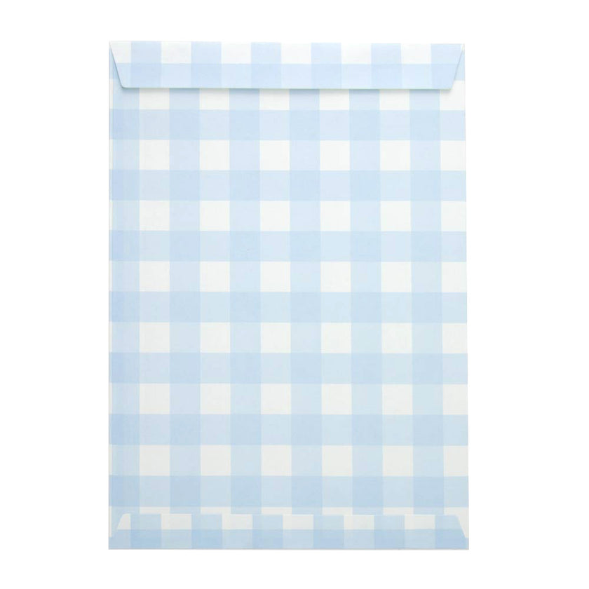 POCHETTES PAPIER VICHY BLEU X 8PCS