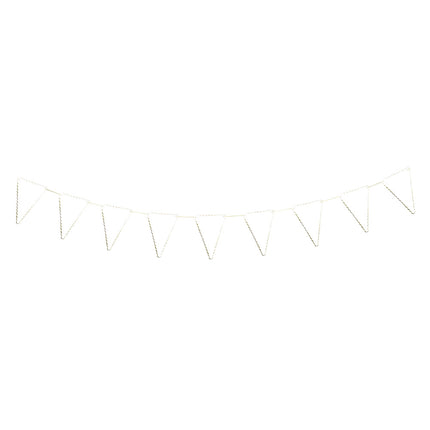 GUIRLANDE FANIONS FESTONNES BLANCHE ET OR 3M