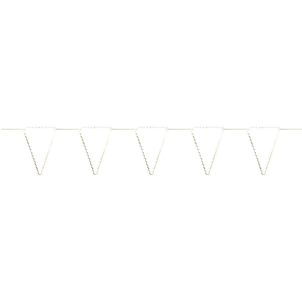 GUIRLANDE FANIONS FESTONNES BLANCHE ET OR 3M