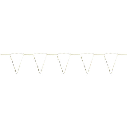 GUIRLANDE FANIONS FESTONNES BLANCHE ET OR 3M