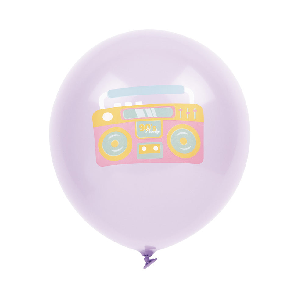 BALLONS DE BAUDRUCHE 90'S PARTY X 6
