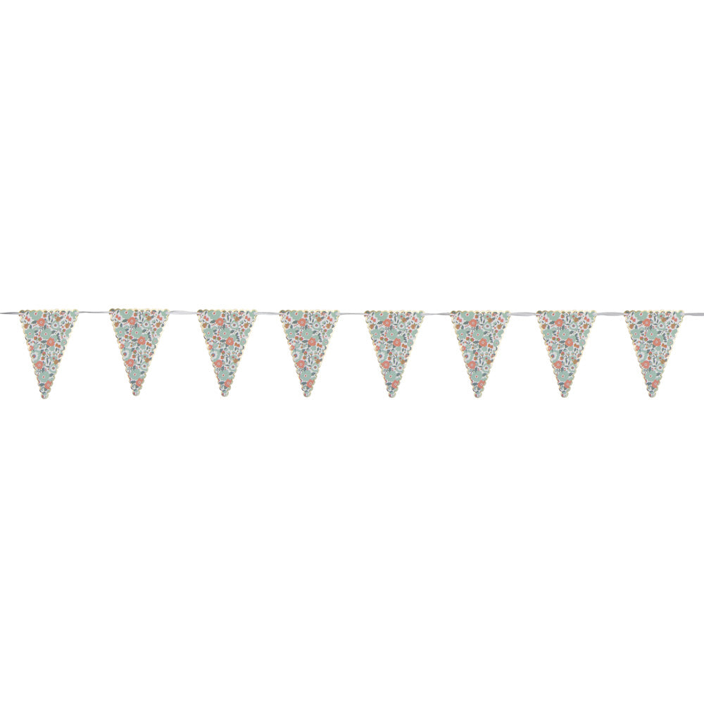 GUIRLANDE FANIONS FLEURS ET OR 3M