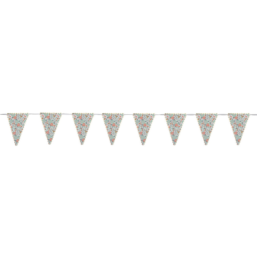 GUIRLANDE FANIONS FLEURS ET OR 3M
