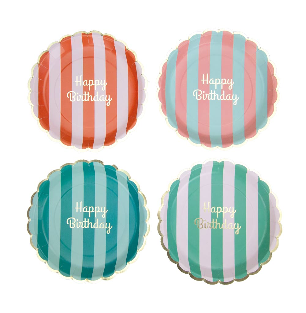 Assiettes festonnees 23cm happy birthday x 8 2