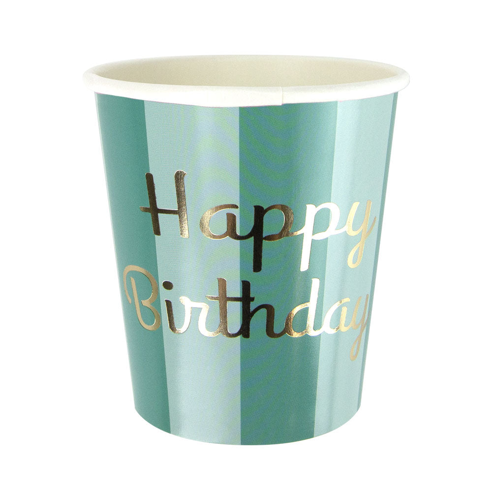 Gobelets festonnes 200ml happy birthday x 8 4