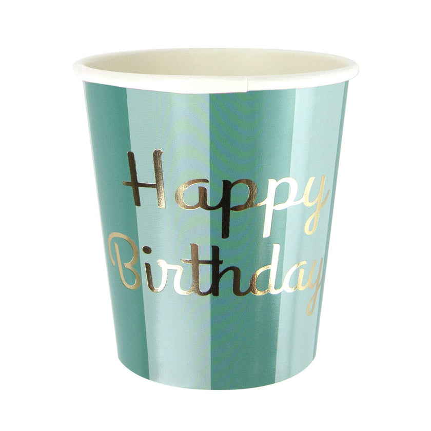 Gobelets festonnes 200ml happy birthday x 8 4