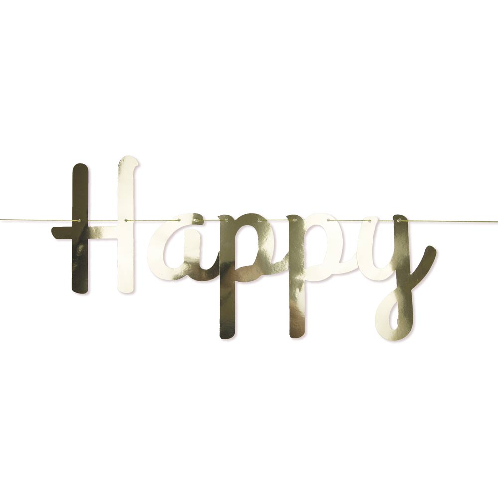 Guirlande lettres happy birthday doree 2