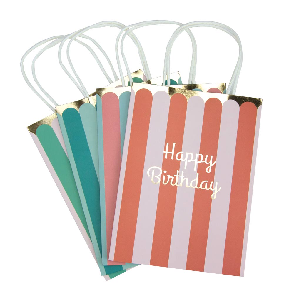 Sacs papier happy birthday multicolores x 4 2