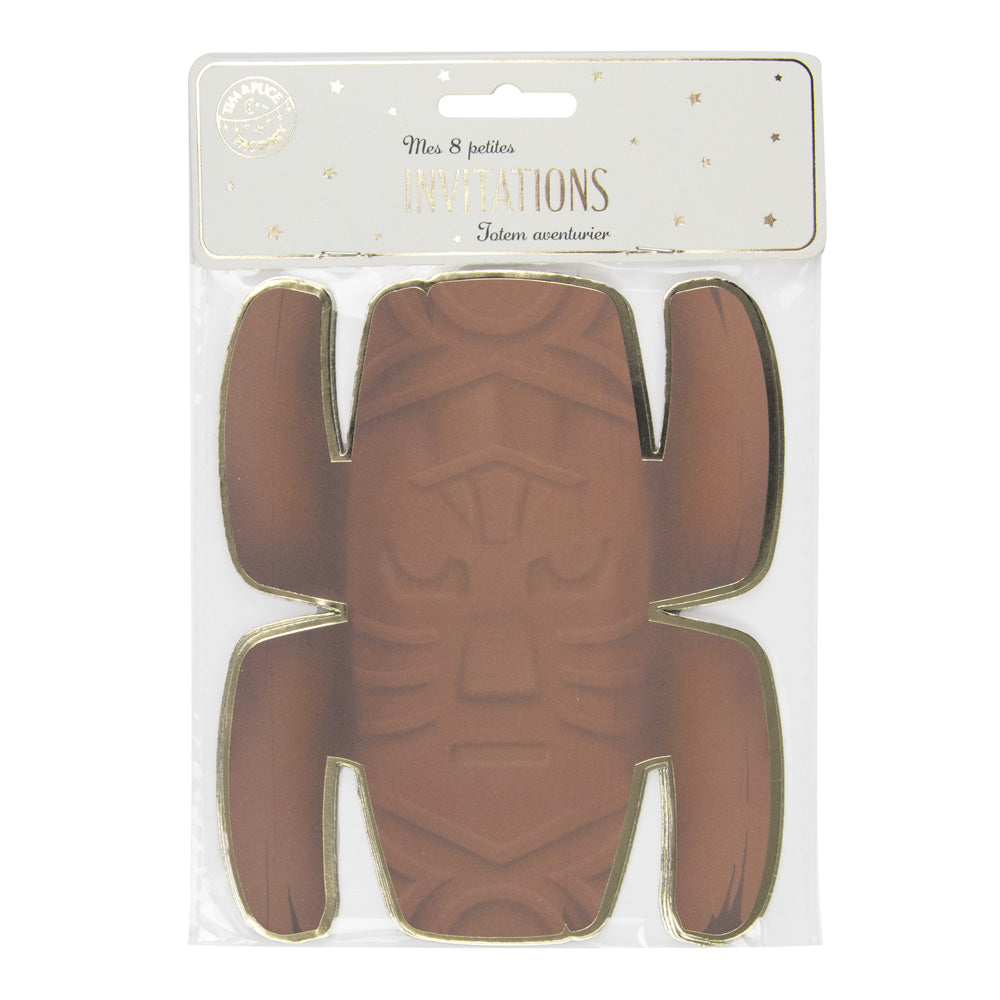SET DE 8 INVITATIONS TOTEM AVENTURIER