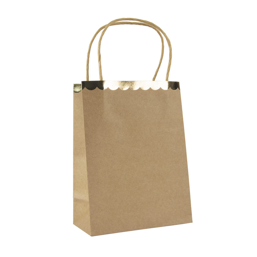 SACS PAPIER KRAFT ET OR X 4