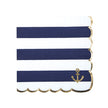 SERVIETTES FESTONNEES 33X33CM MARINIERE ET OR X 16