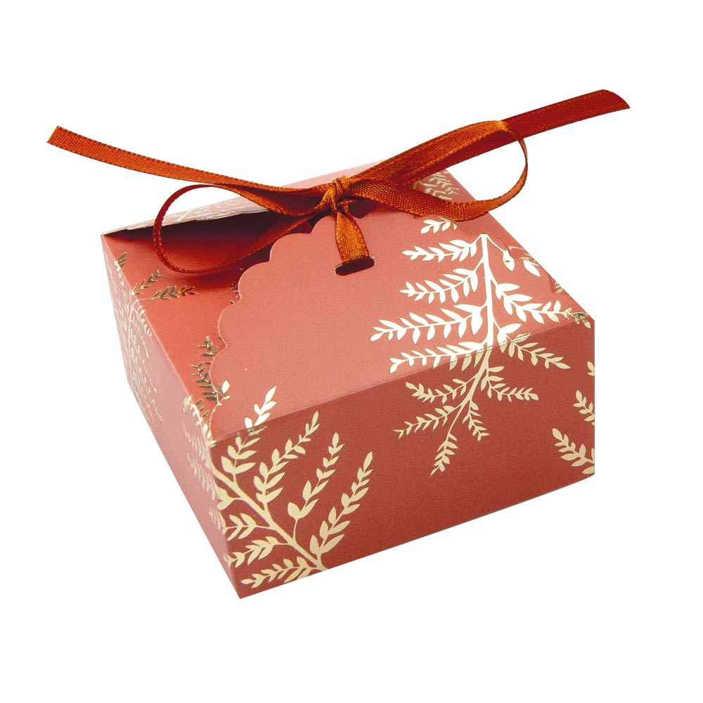 PETITES BOITES A FESTONS FOUGERE TERRACOTTA X 8