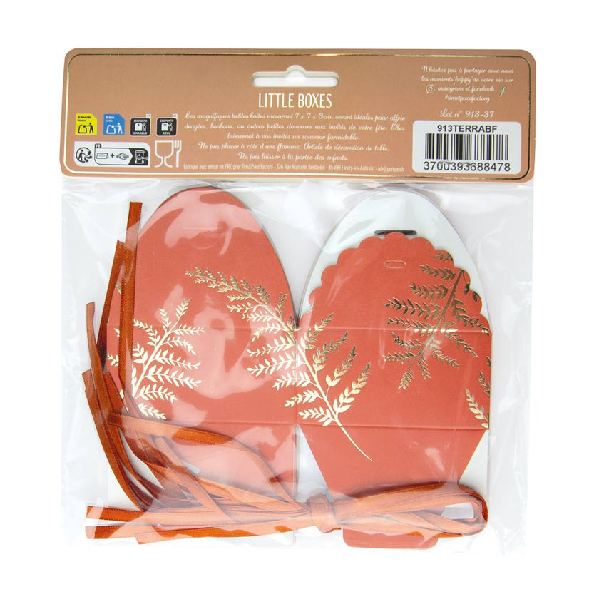 PETITES BOITES A FESTONS FOUGERE TERRACOTTA X 8