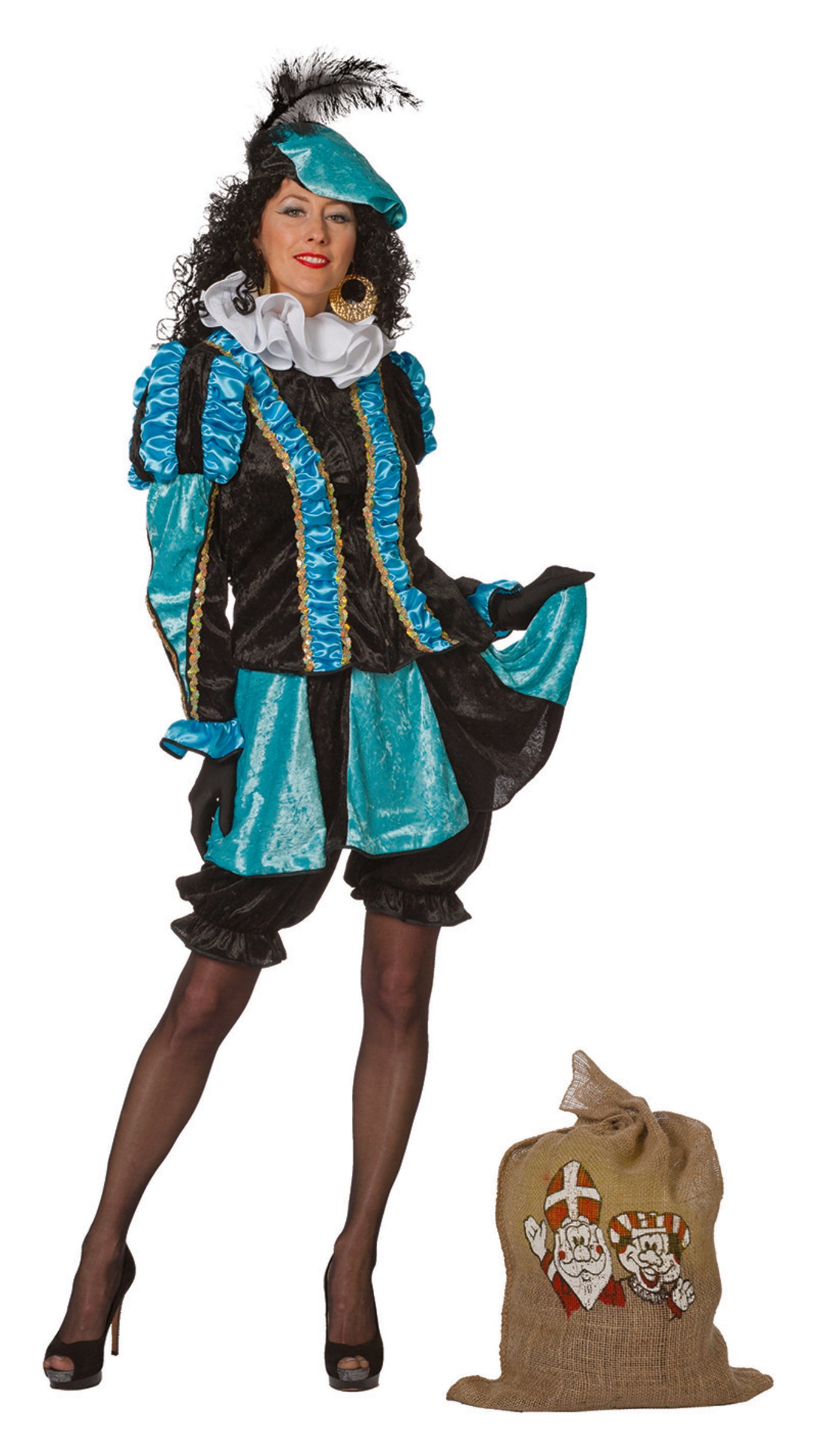 Déguisement Père Fouettard turquoise femme