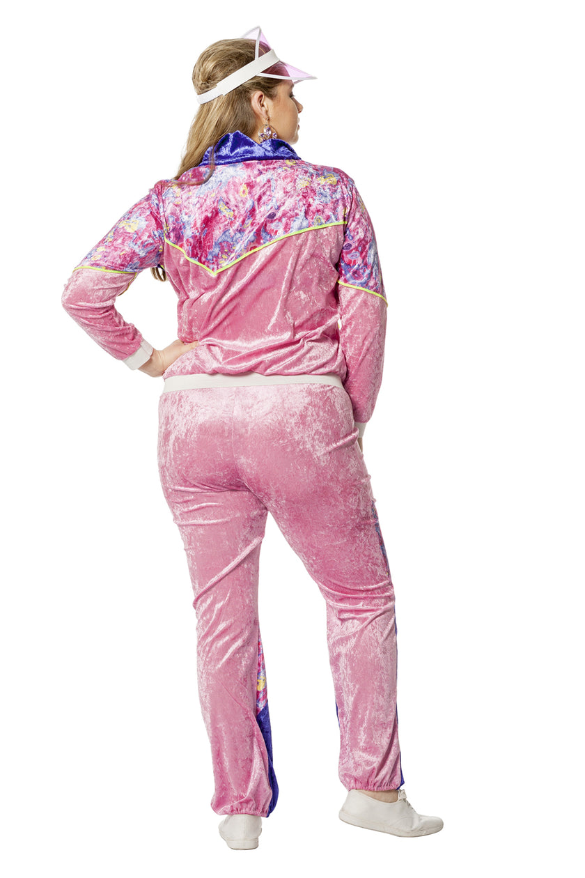 Déguisement jogging 80's bleu femme