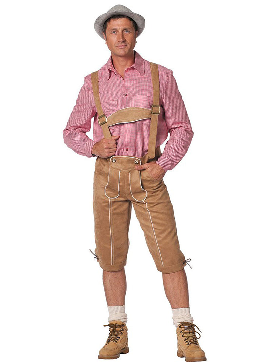 Lederhose beige homme