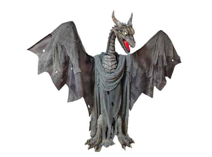 dragon zombie géant lumineux sonore et motorisé 1.87m 220v