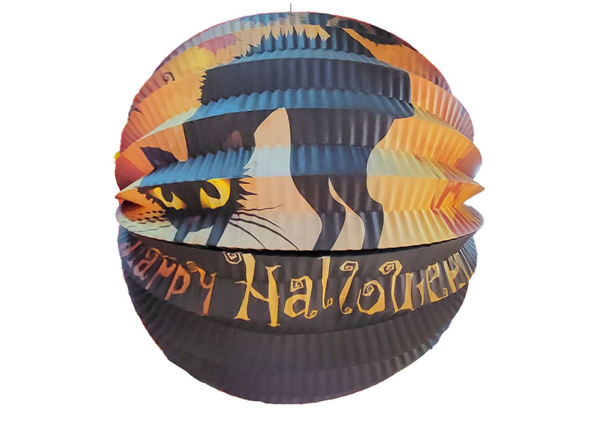 lanterne lampion ronde motif happy halloween 25cm