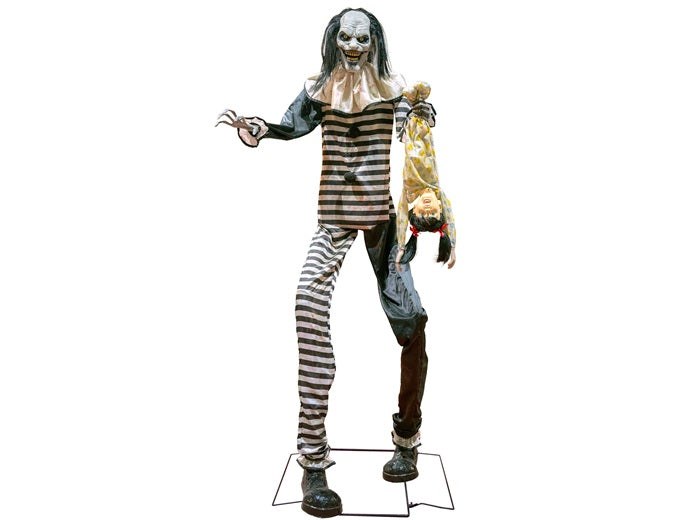 clown dmoniaque avec enfant lumineux sonore et motoris 2.4m